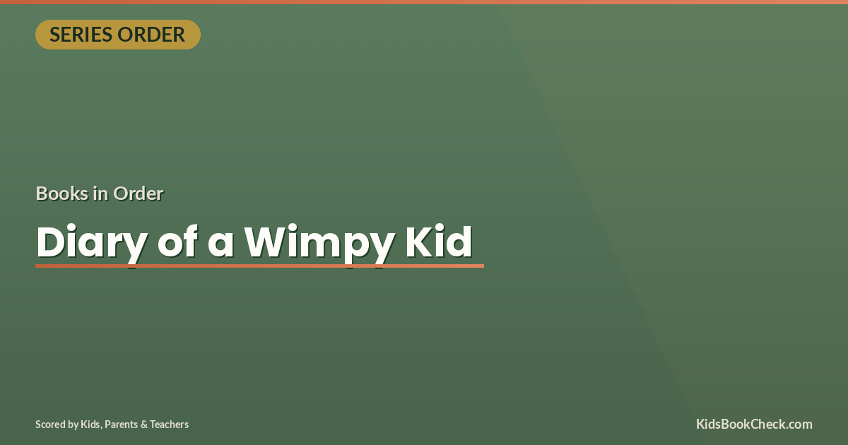 Stack of Diary of a Wimpy Kid books arranged by publication order with different colored spines