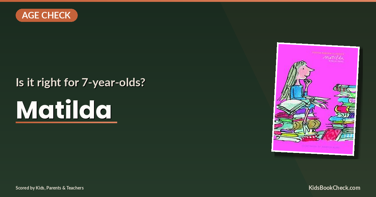 Matilda book cover by Roald Dahl with age-check ratings
